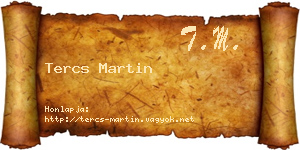 Tercs Martin névjegykártya